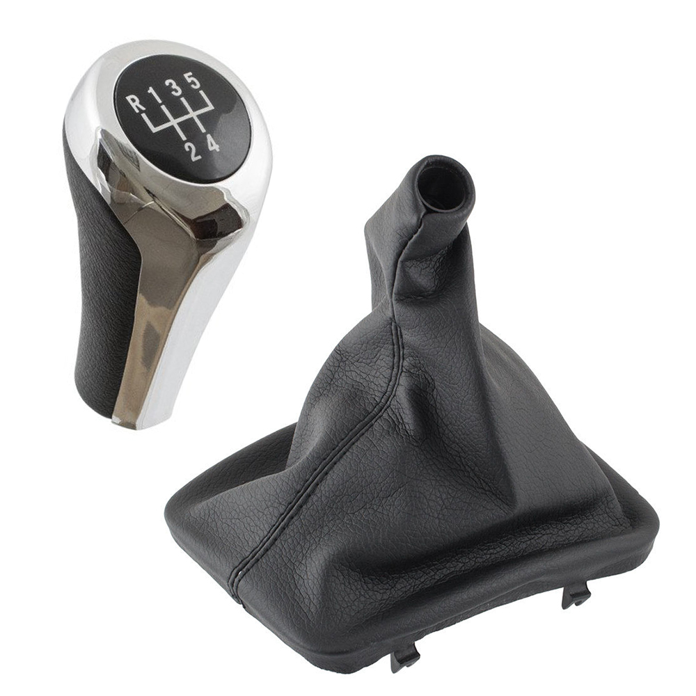 Schaltknauf Chrom Silber 5-Gang Schaltmanschette Schwarz für BMW E46 1998-2005