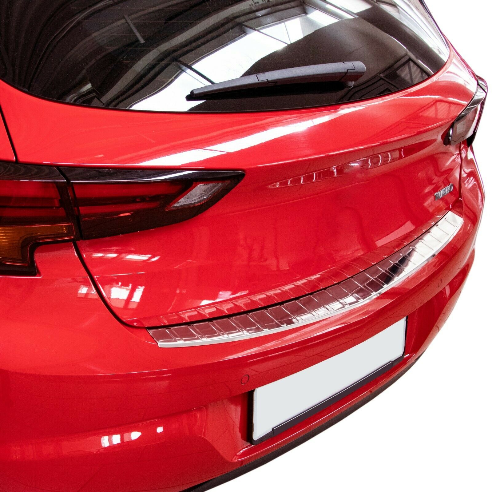 MIT ABKANTUNG LADEKANTENSCHUTZ Edelstahl für Opel Astra K Schrägheck ab 2015-