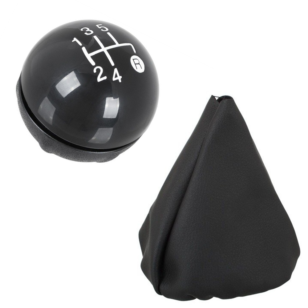 Schaltknauf Knauf 5-Gang Schaltmanschette Schwarz für Fiat 500 ab 2007-
