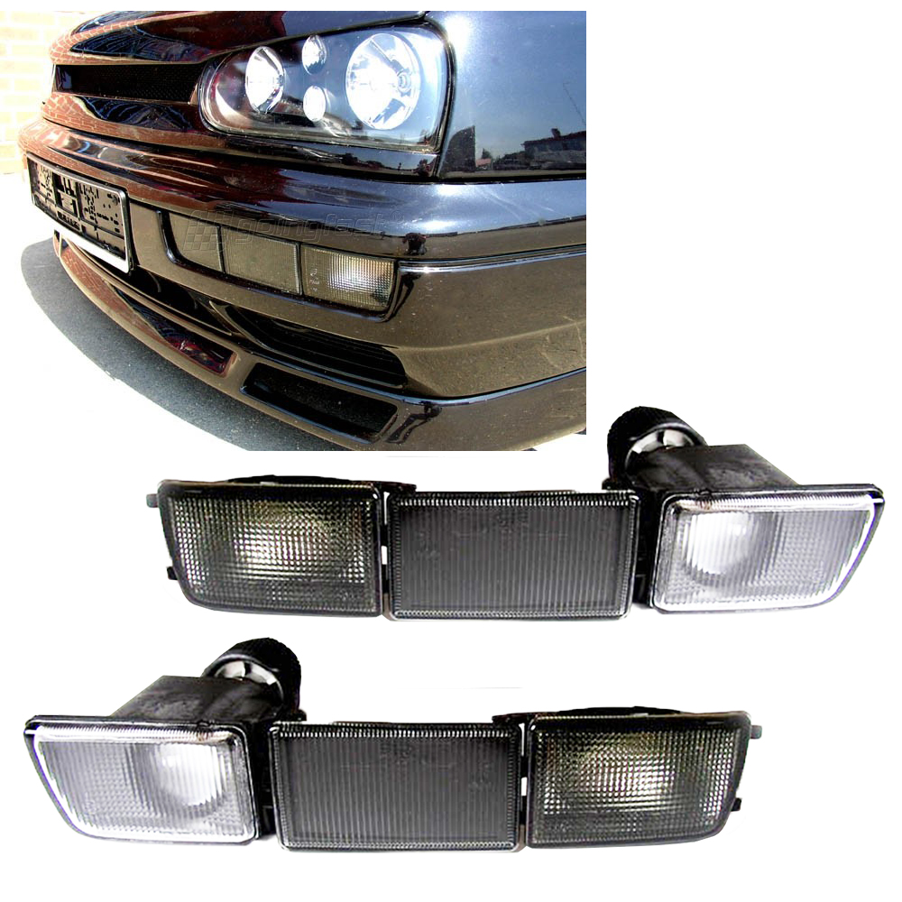 2x Frontblinker Blinker Blenden Nebelscheinwerfer SCHWARZ für VW Golf 3 III MK3