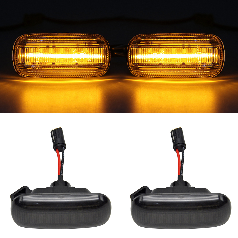 2x LED Seitenblinker Blinker in Schwarz Smoke SET für Audi A3 8P A4 B6 B7 8E 8H A6 4F C6