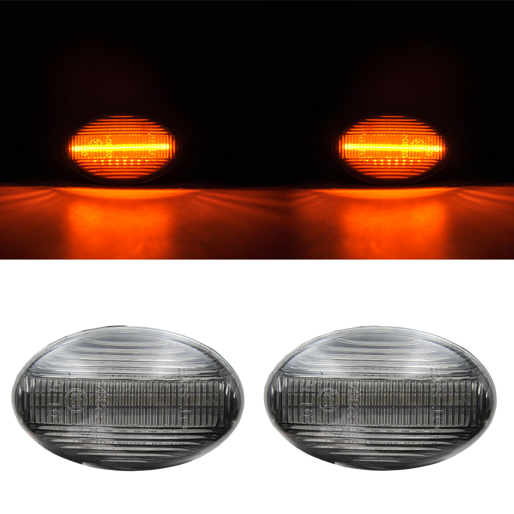 2x LED Seitenblinker Blinker in Schwarz Smoke SET für Smart 450 Cabrio / Smart 452