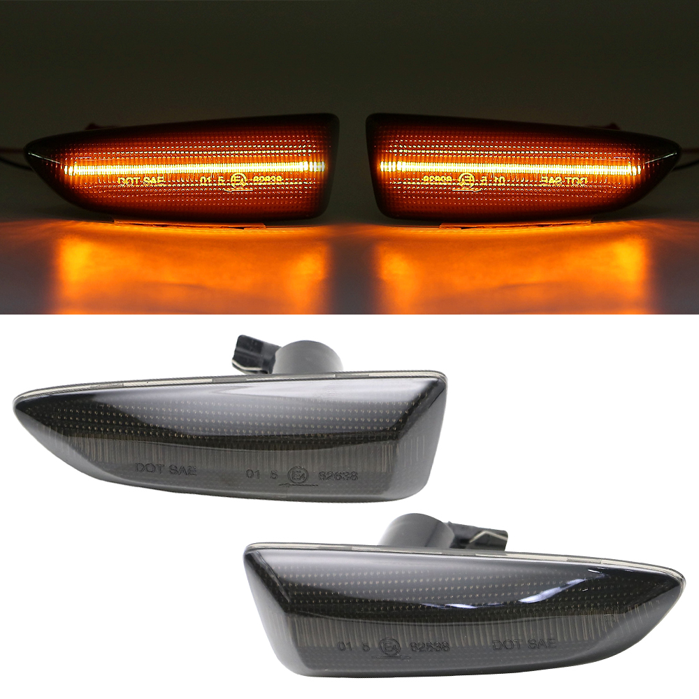 2x LED Seitenblinker Blinker in Schwarz Smoke SET für Opel Astra J K Insignia B Zafira C Tourer Crossland X Grandland X