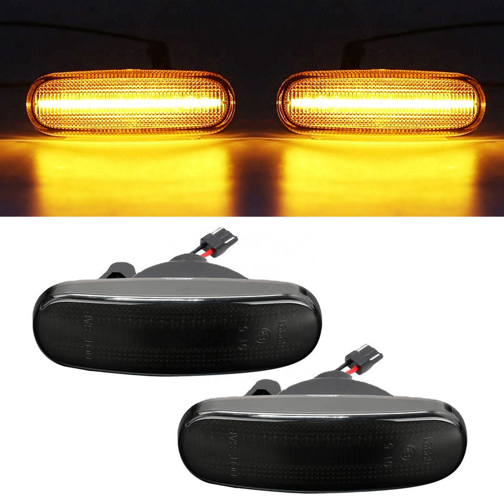 2x LED Seitenblinker Blinker in Schwarz Smoke SET für Fiat Panda Punto 199 Stilo Linea Multipla Doblo