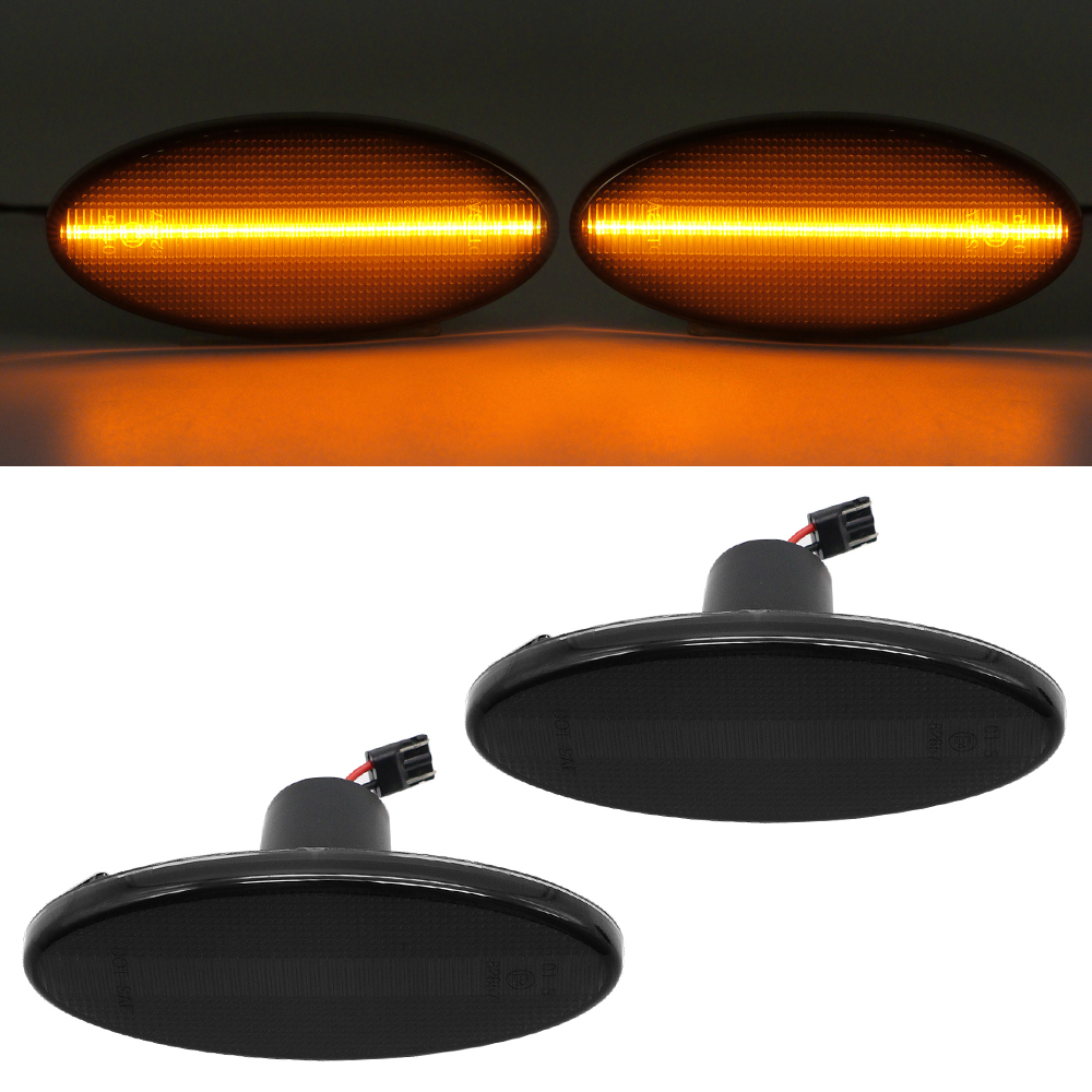 2x LED Seitenmarkierungsleuchten Seitenmarkierungs Leuchten Seitenbegrenzungsleuchten in Schwarz Smoke SET für Renault Master III 3 / Opel Movano B