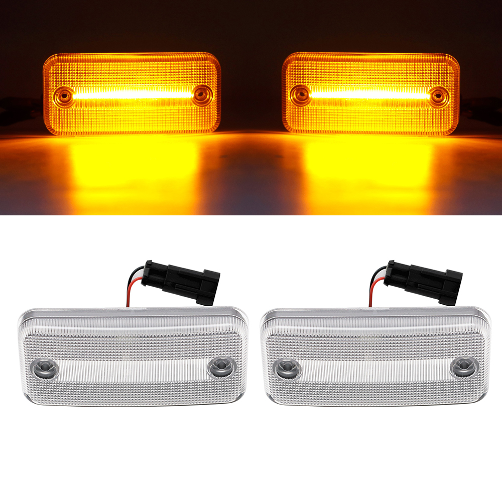 2x LED Seitenmarkierungsleuchten Seitenmarkierungs Leuchten Seitenbegrenzungsleuchten in Silber SET für DAF 45 55 65 75 85 95 105 (Modelle ab 1998-)