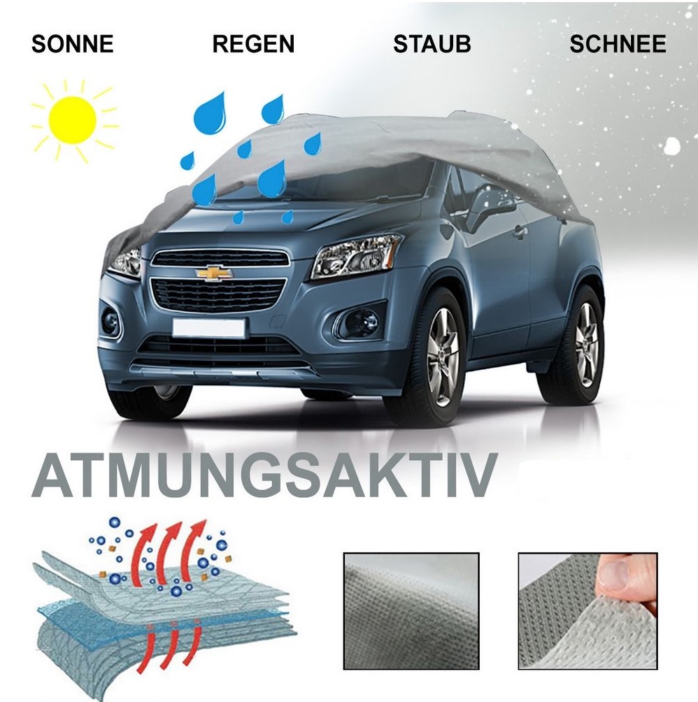 4- LAGIG Atmungsaktiv Autoplane Ganzgarage Vollgarage GRÖßE L/XL (max. 503x196x118 cm)