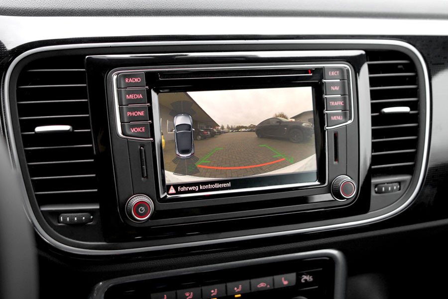 Original Kufatec Komplett- Set Nachrüstung Rückfahrkamera + Kabelbaum für VW Beetle 5C