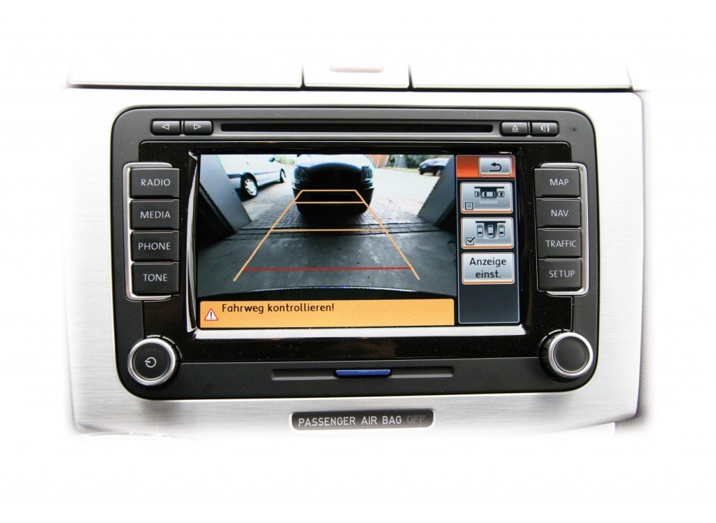 Original Kufatec Komplett- Set Nachrüstung Rückfahrkamera + Kabelbaum für Seat Alhambra ab Modelljahr 2016-