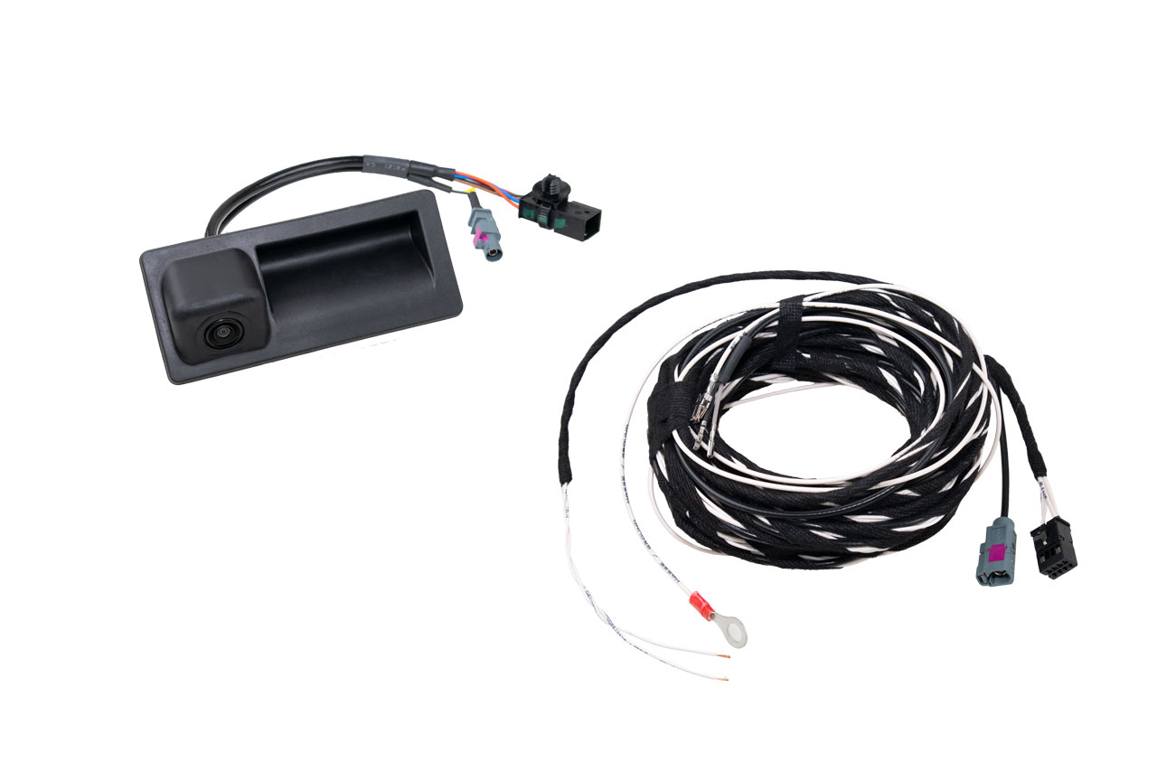 Original Kufatec Komplett- Set Nachrüstung Rückfahrkamera + Kabelbaum für VW Touareg 7P ab Modelljahr 2015-