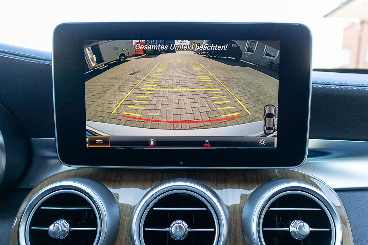 Original Kufatec Komplett- Set Nachrüstung Rückfahrkamera + Kabelbaum für Mercedes C-Klasse W205