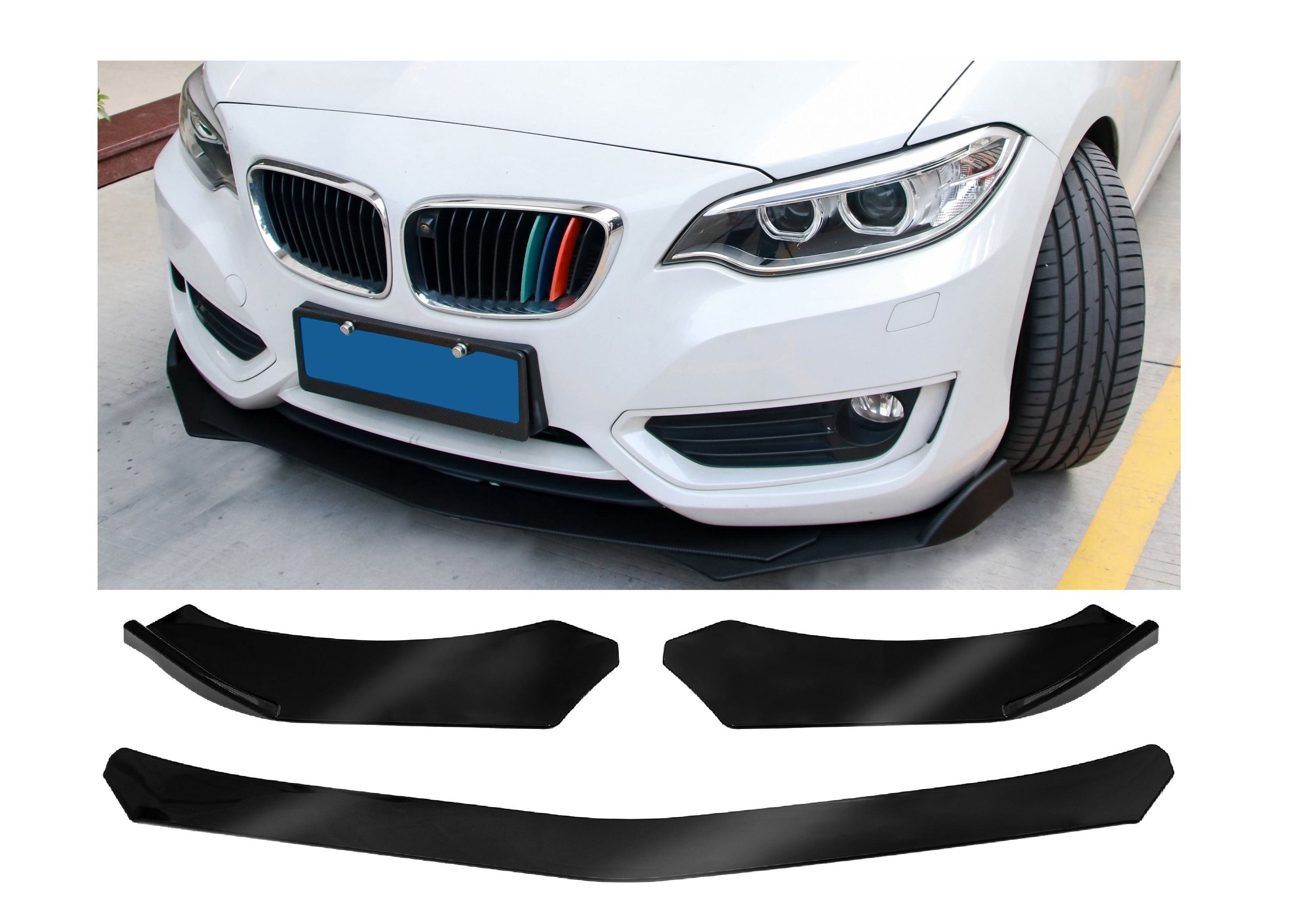 Universal Frontspoiler Spoiler Lippe Stoßstange in Matt Schwarz für BMW E46