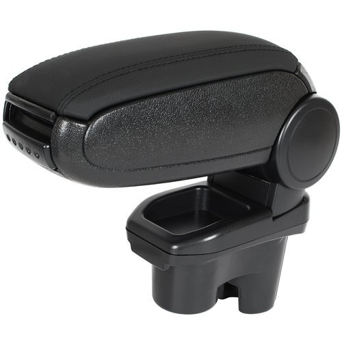 KOMPLETT-SET Mittelarmlehne Armlehne Leder Bezug Schwarz zum einfachen Nachrüsten für Peugeot 301 / Citroen C-Elysse