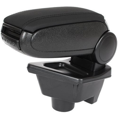 KOMPLETT-SET Mittelarmlehne Armlehne Leder Bezug Schwarz zum einfachen Nachrüsten für Renault Megane 4 IV 2015-