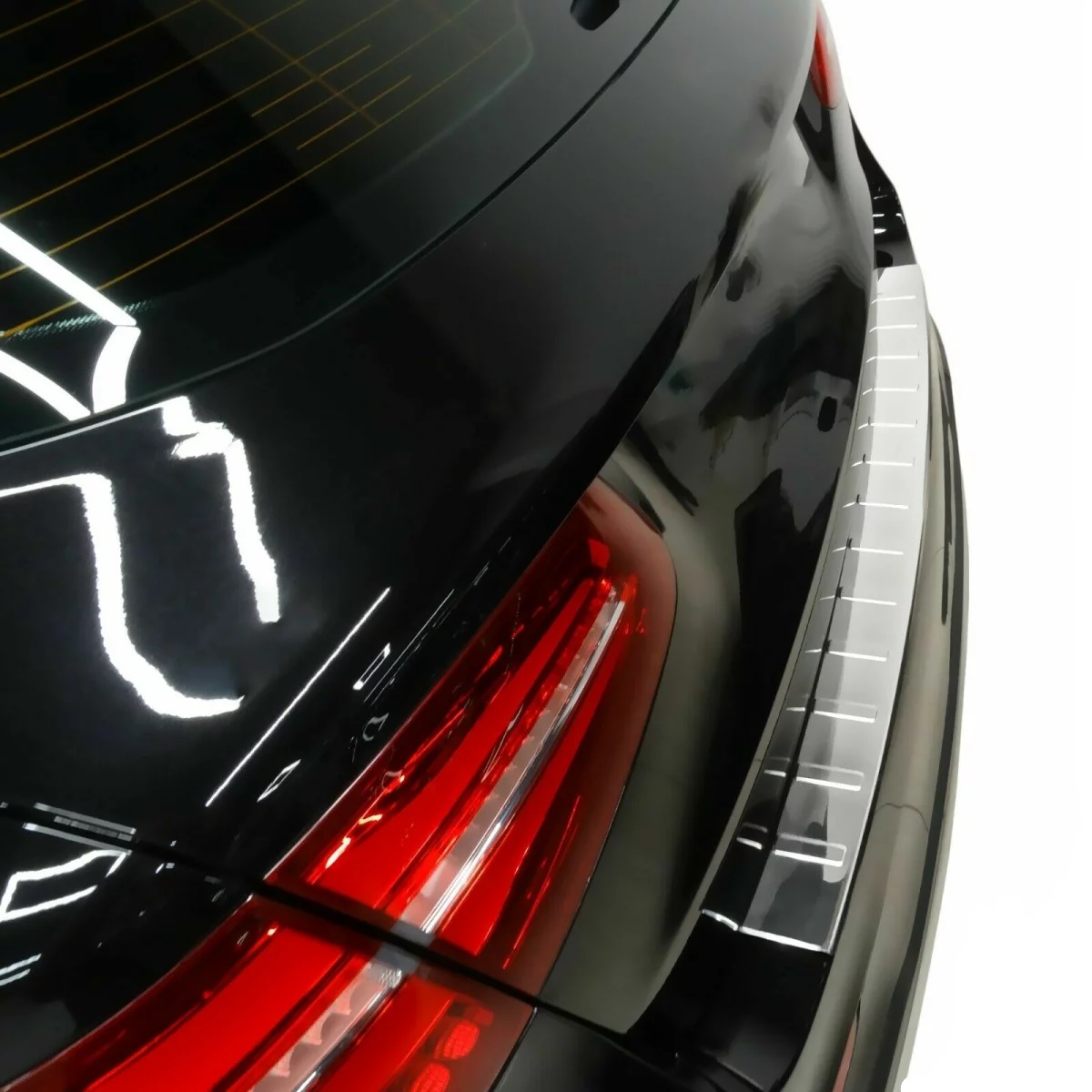 Edelstahl Ladekantenschutz Chrom Stoßstange Schutz Abdeckung mit Abkantung für Mercedes GLC X253 ab 2015-2019