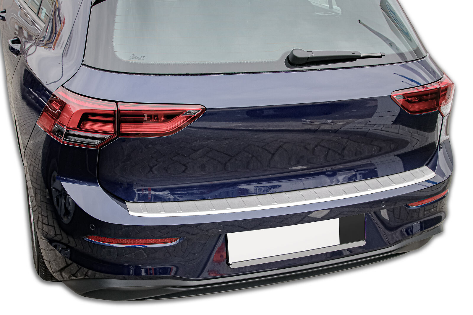 MATT Edelstahl Ladekantenschutz Stoßstange Schutz Abdeckung für VW Golf 8 VIII ab 2020-