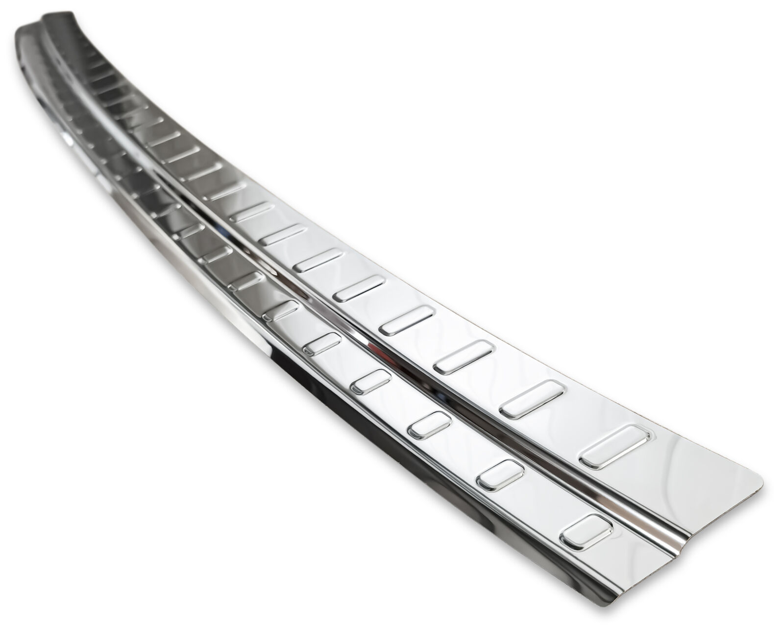 Edelstahl Ladekantenschutz Chrom Stoßstange Schutz Abdeckung mit Abkantung für Audi Q7 II 4M ab 2015-