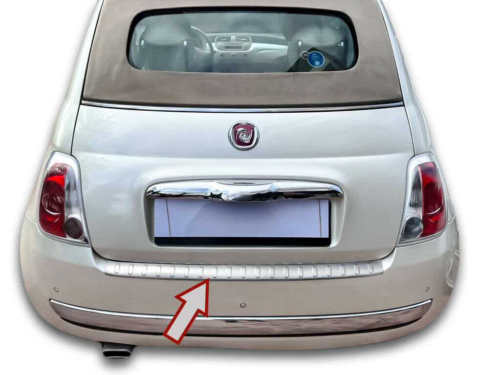 MATT Edelstahl Ladekantenschutz Stoßstange Schutz Abdeckung für Fiat 500 / 500C ab 2007-2015