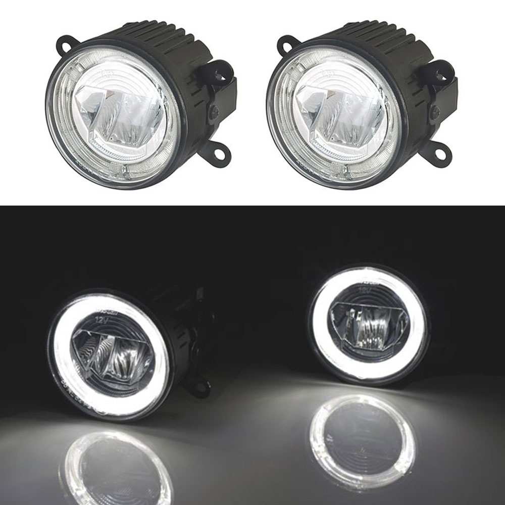 2x LED UNIVERSAL Tagfahrlicht / Nebelscheinwerfer Standlicht rund 90mm R87 DRL für Ford Fiesta Focus C-Max Fusion Transit