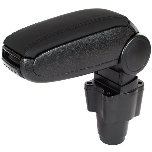 KOMPLETT-SET Mittelarmlehne Armlehne Leder Bezug Schwarz zum einfachen Nachrüsten für Dacia Sandero II Facelift ab 2016-