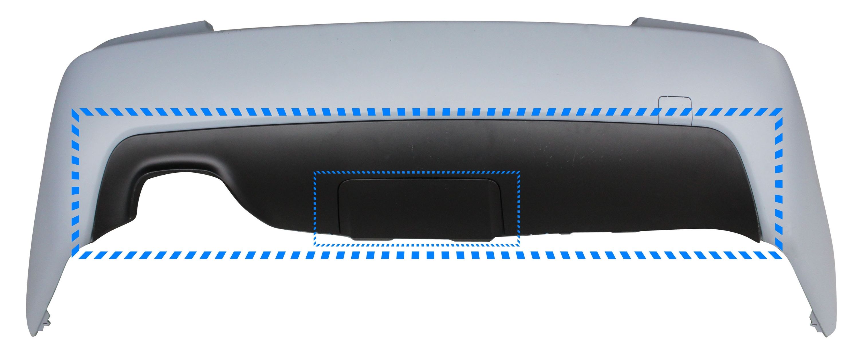 Heckdiffusor Diffusor Stoßstange Hinten Sport Look + Klappe für Anhängerkupplung für BMW 5er E60 / E61 mit M-Paket (2-Rohr Links)