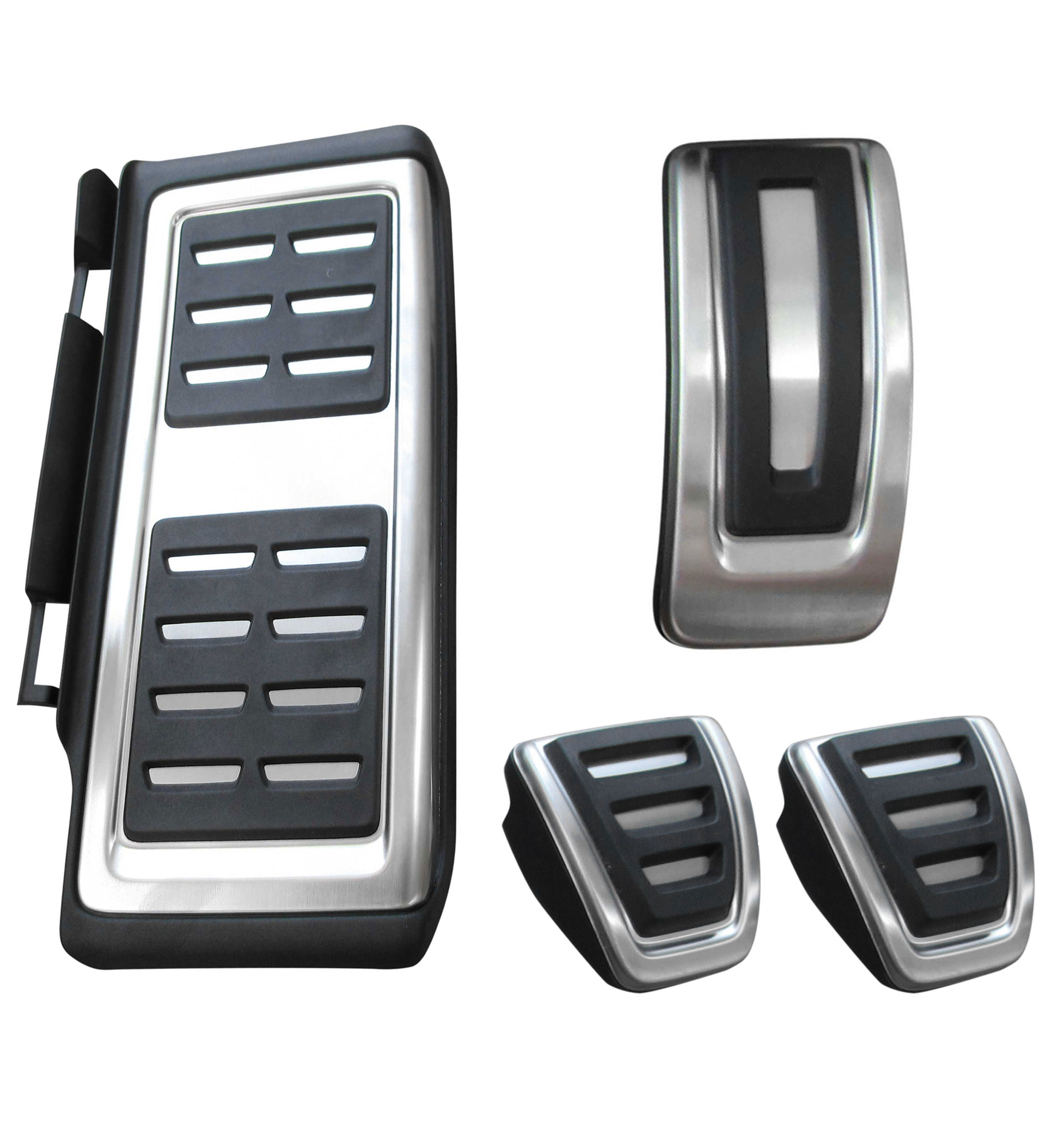 Sport Pedale + Fußstütze (Hand Schaltung) in Schwarz / Silber für VW Passat B8 Touran II 5T Tiguan II AD Allspace T-Roc