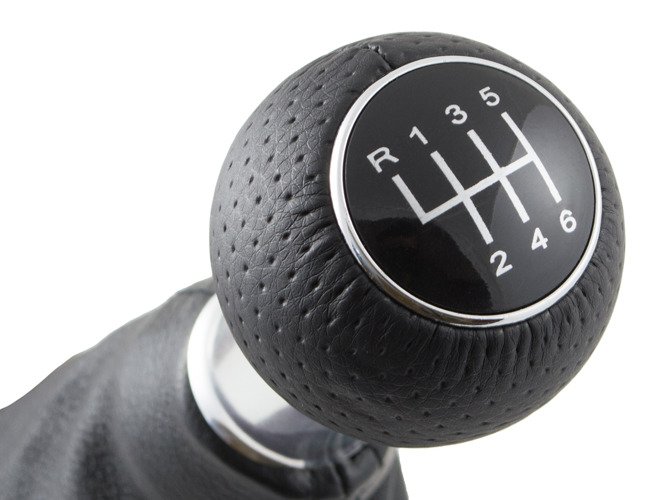 Lochleder Sport Schaltknauf Knauf + Schaltmanschette Schwarz 6-Gang für Audi A4 8E B7 2004-2008