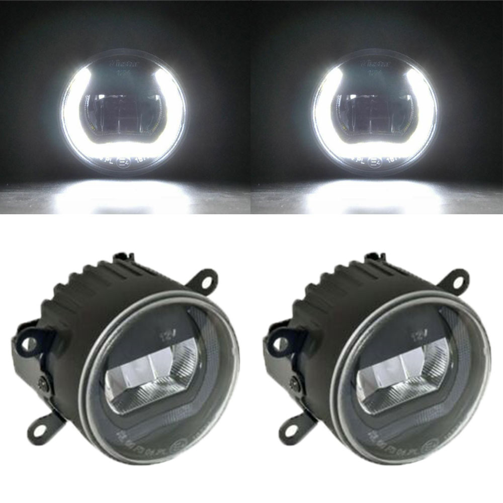 2x LED UNIVERSAL Tagfahrlicht / Nebelscheinwerfer Standlicht rund 90mm R87 DRL für Dacia Duster Logan Sandero