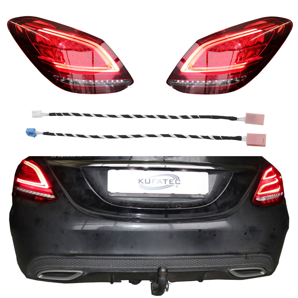Original Kufatec Komplett-Set Facelift MOPF LED Rückleuchten + Adapter Kabel Plug & Play für Mercedes C-Klasse W205 Limousine
