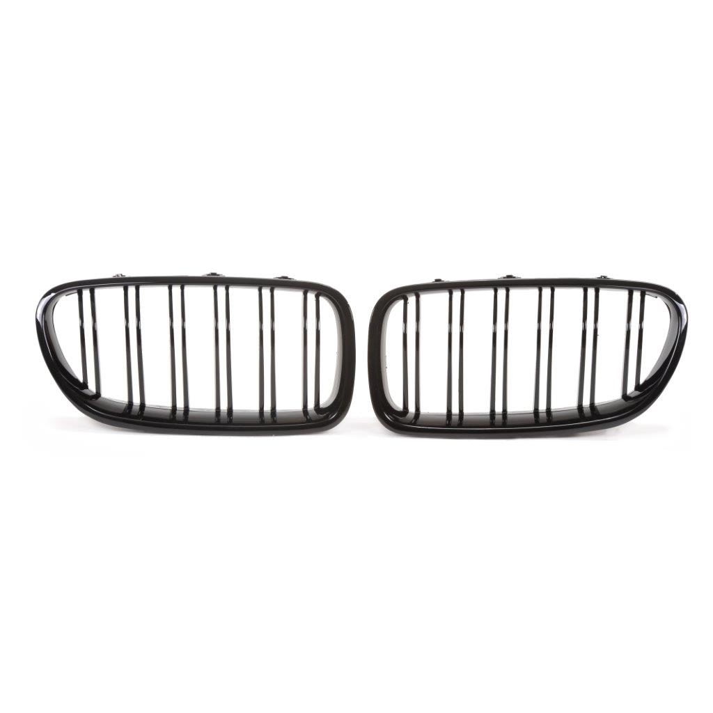Kühlergrill Sportgrill mit DOPPELRIPPE in Schwarz Glanz Sport Ausführung für BMW 5er F10 F11 F18 ab 2010-2015