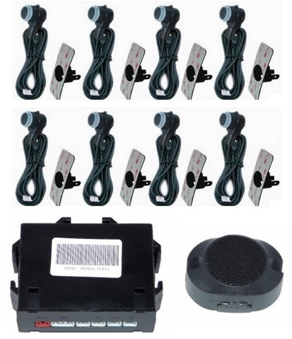 PREMIUM Einparkhilfe 8x SENSOR Rückfahrwarner PDC Parken VORNE + HINTEN 18mm für viele Fahrzeuge