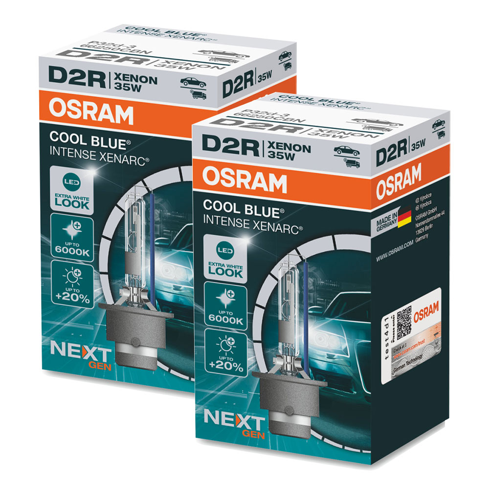 2 Stück OSRAM COOL BLUE INTENSE NEXT GENERATION Lampen Birnen für Xenon Scheinwerfer / Fassung D2r