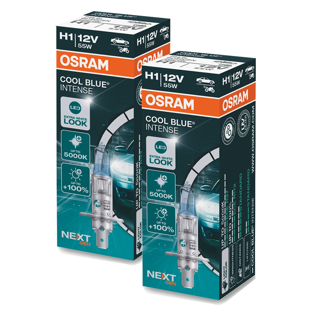 2 Stück OSRAM COOL BLUE INTENSE NEXT GENERATION Lampen Birnen für Scheinwerfer / Fassung H1 55W