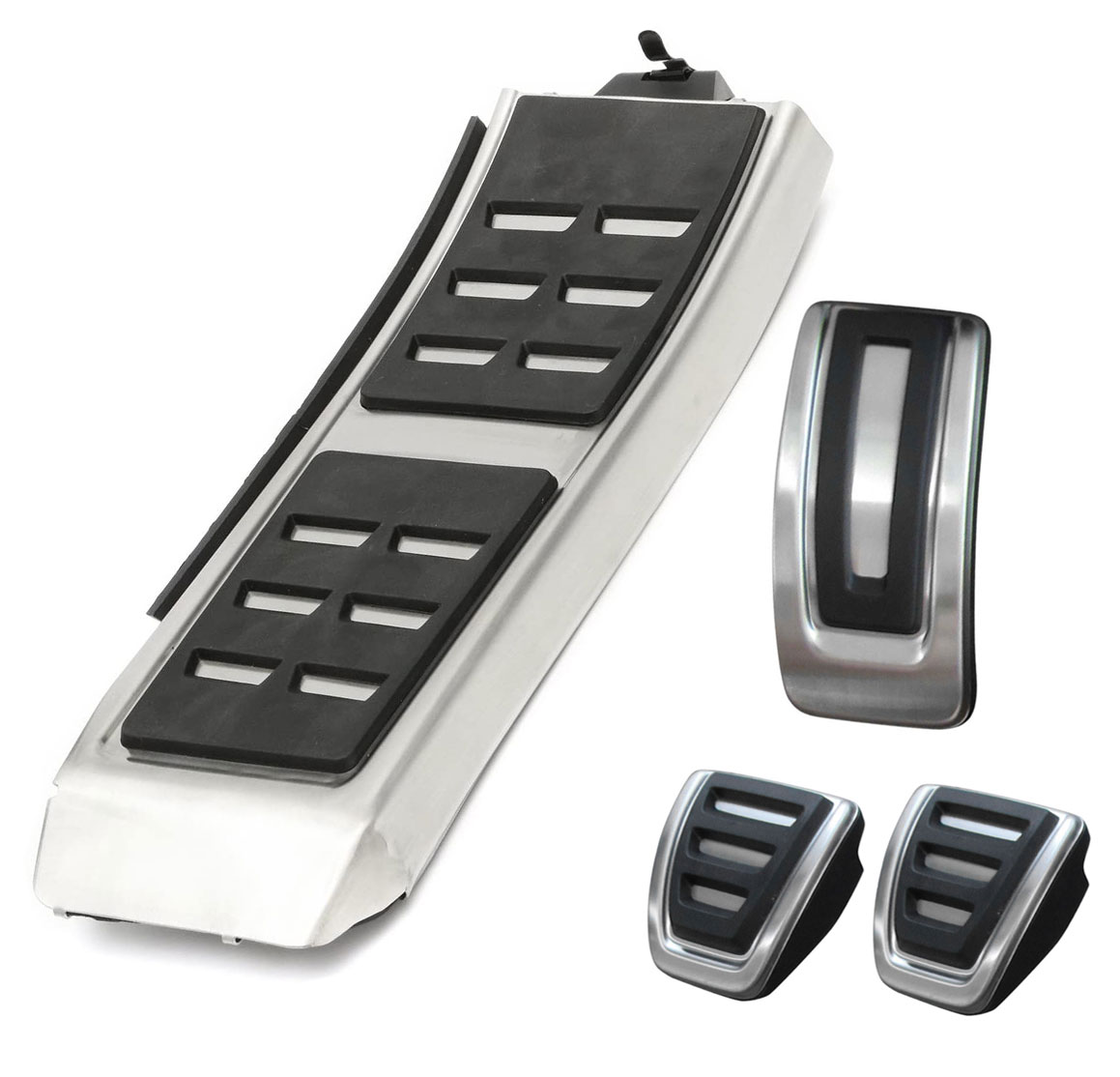 Sport Pedale + Fußstütze (Hand- Schaltung) in Schwarz / Silber für Audi A4 B8 8K A5 8T 8F A6 4G C7 A7 A8 4H Q5 8R