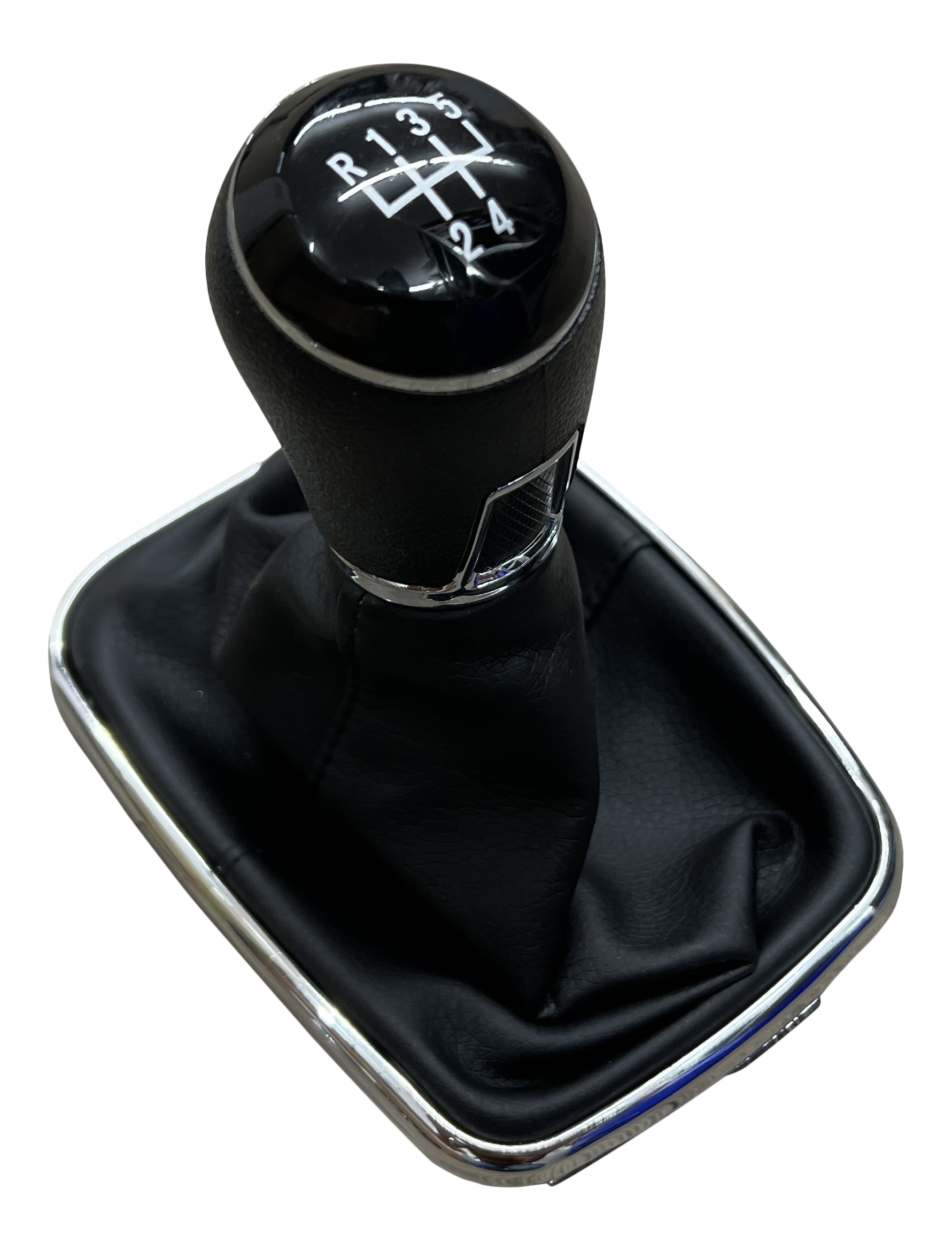 Sport Schaltknauf Knauf + Schaltmanschette Schwarz im Golf 5 Look 5-Gang für VW Golf 4 IV 1998-2005 / VW Bora