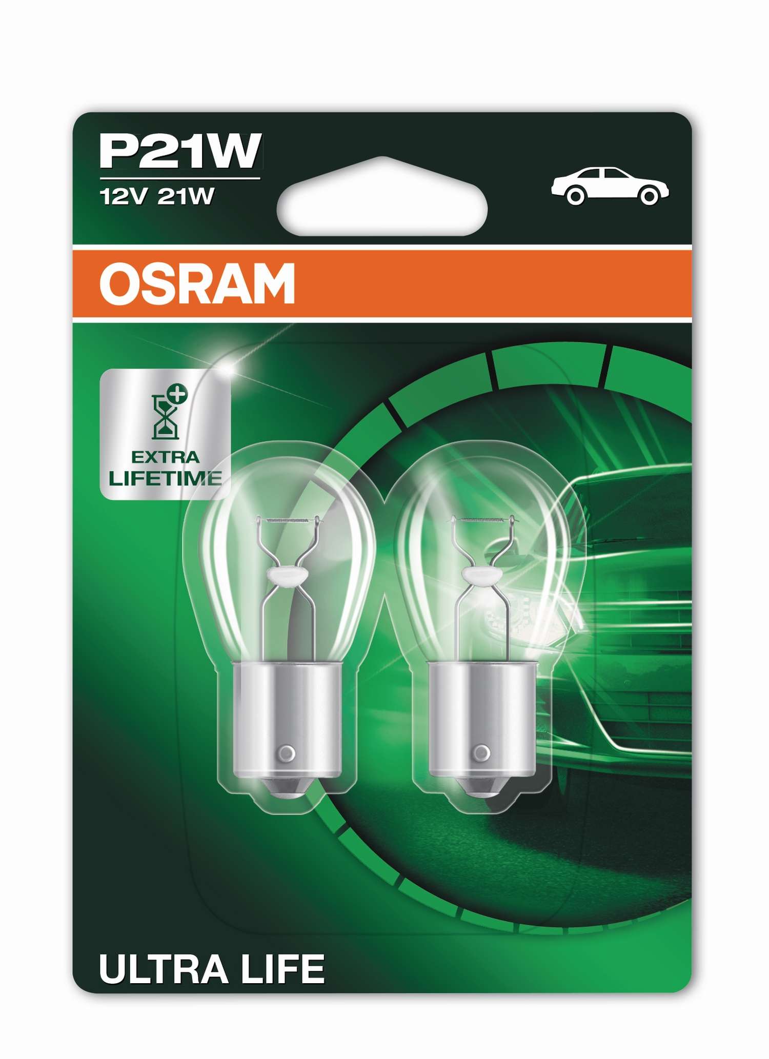 2 Stück OSRAM ULTRA LIFE Lampen Birnen für Fassung BA15s P21W 21 Watt