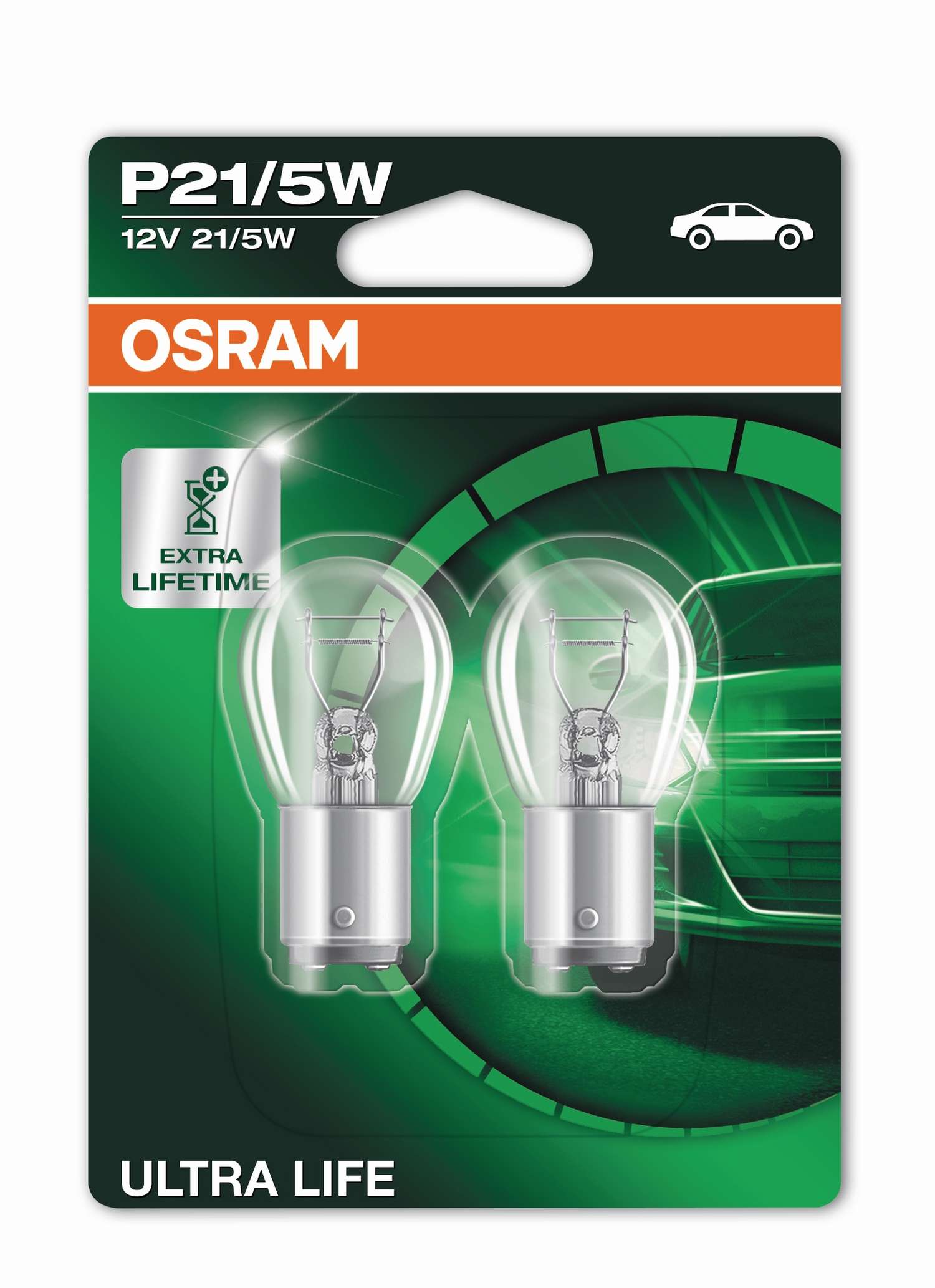 2 Stück OSRAM ULTRA LIFE Lampen Birnen für Fassung BAY15d P21/5W 12V 21/5W