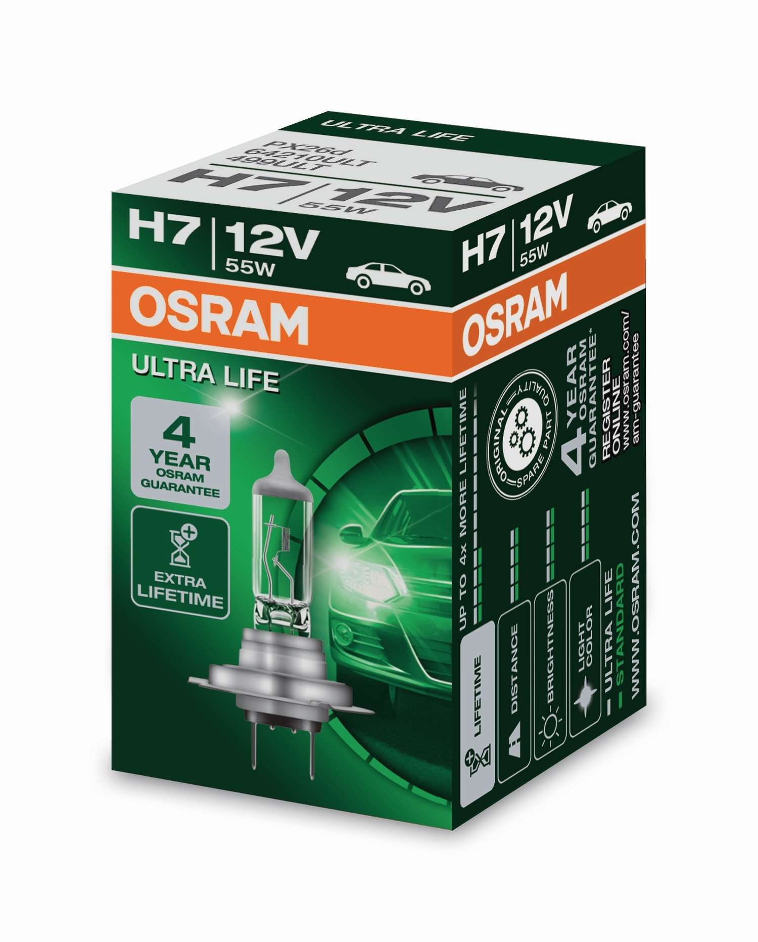 1 Stück OSRAM ULTRA LIFE Lampen Birnen für Fassung H4 12V 60/55W