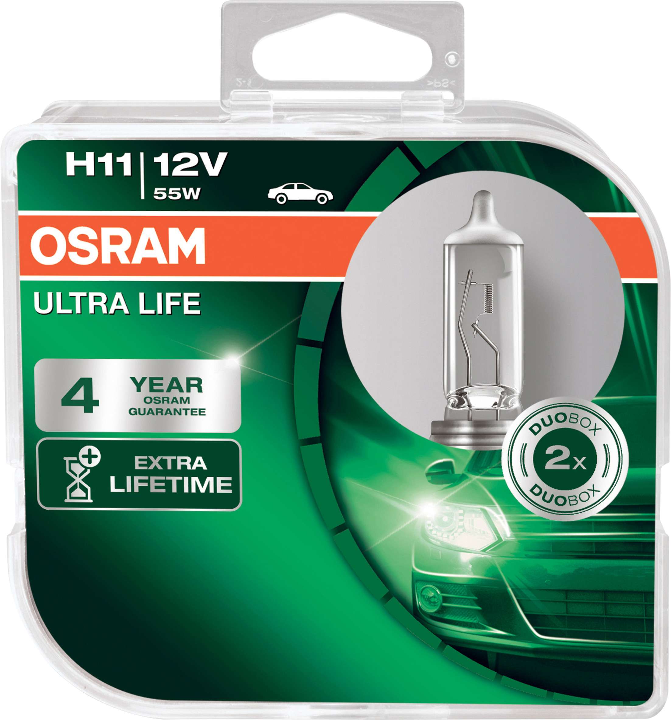 2 Stück OSRAM ULTRA LIFE Lampen Birnen für Fassung H11 55W