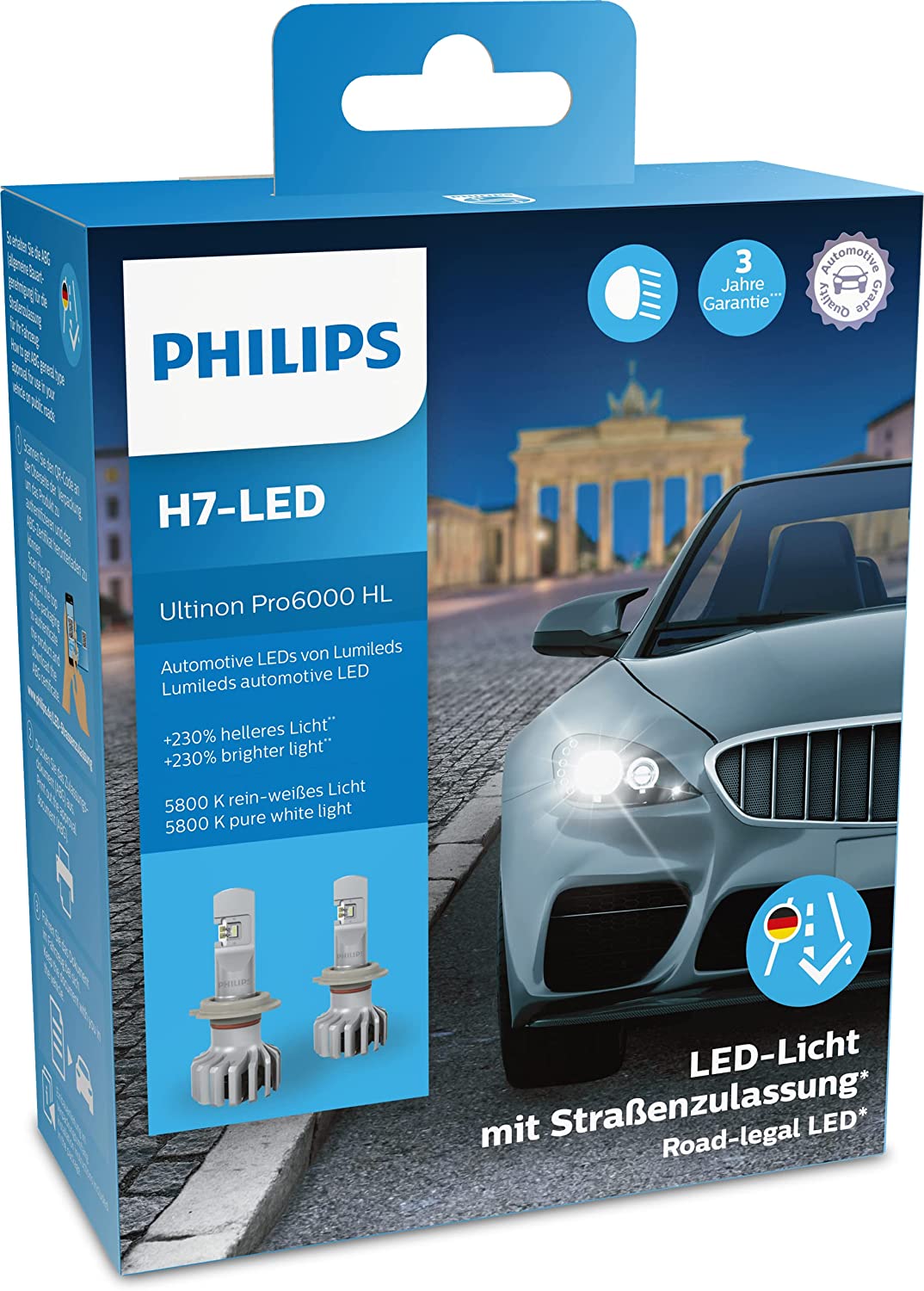 Original Philips Ultinon Pro6000 H7 LED 11972X2 LED mit Zulassung für Deutschland / Österreich (ABG)