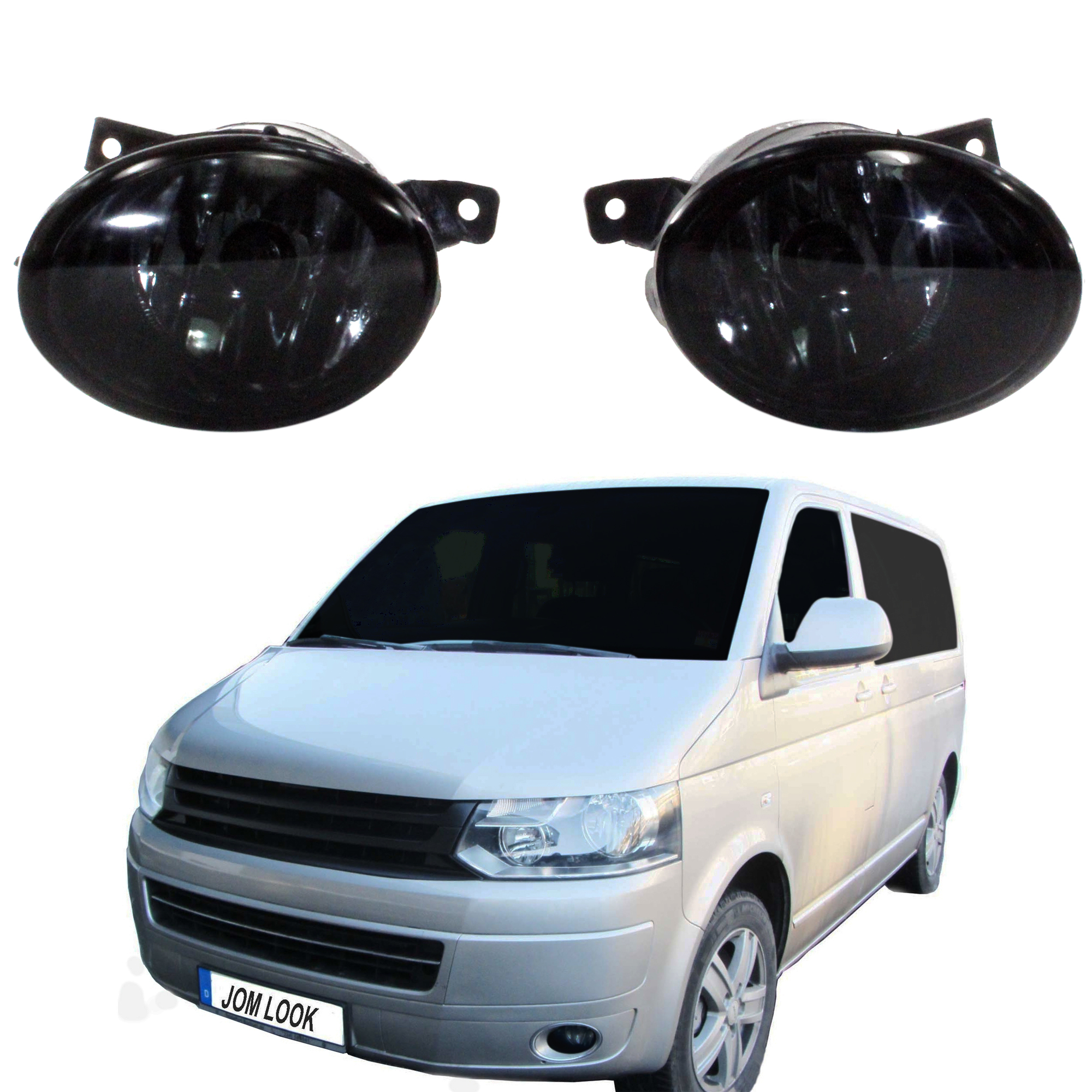 2x Nebelscheinwerfer Klarglas SCHWARZ Links + Rechts für VW T5 Transporter/ Multivan ab 2009-2015