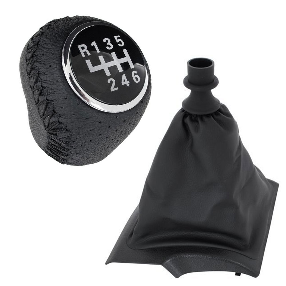 6-Gang Schaltknauf Schaltmanschette Manschette + Rahmen für Schaltknauf in Schwarz für Fiat Ducato 2006- / Citroen Jumper / Peugeot Boxer