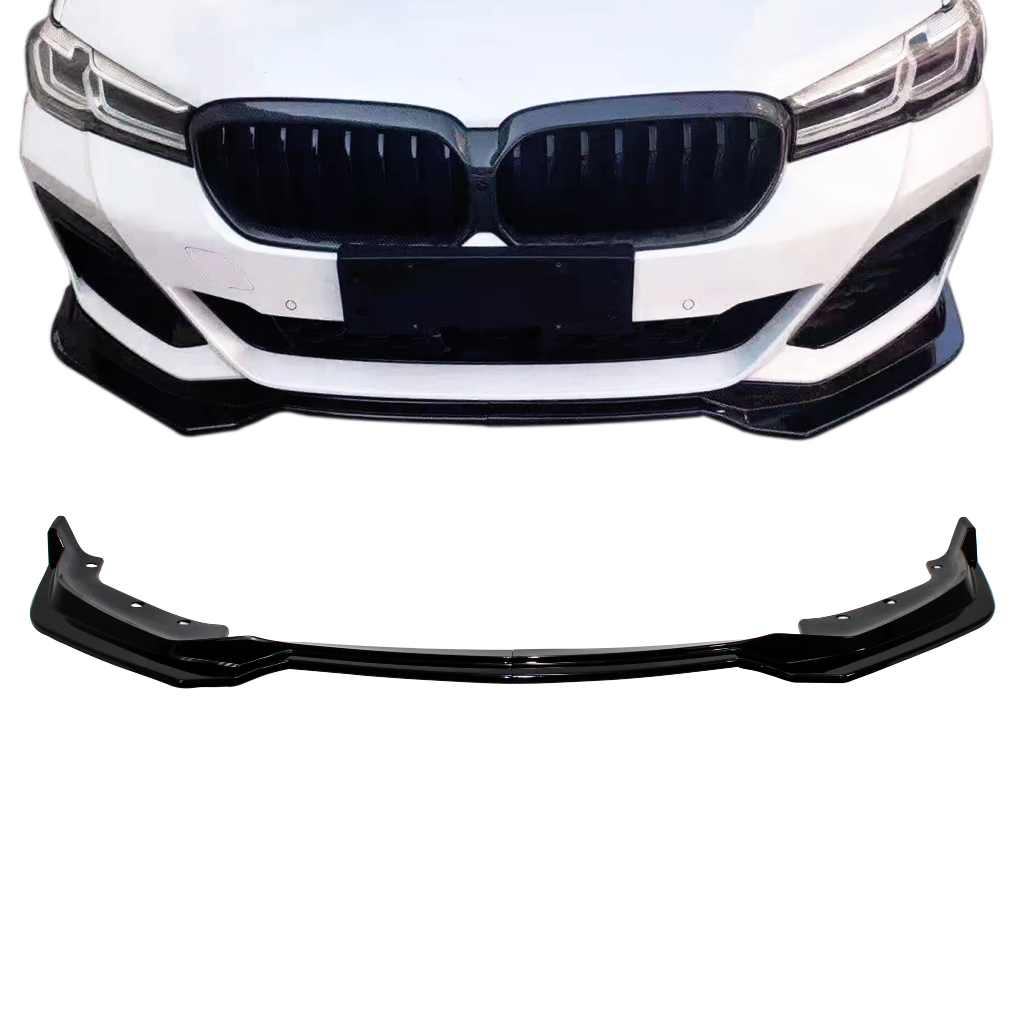 Frontspoiler Spoiler Lippe Stoßstange Schwarz Glanz für BMW 5er G30 G31 ab 02/2017- (nur für M-Paket)