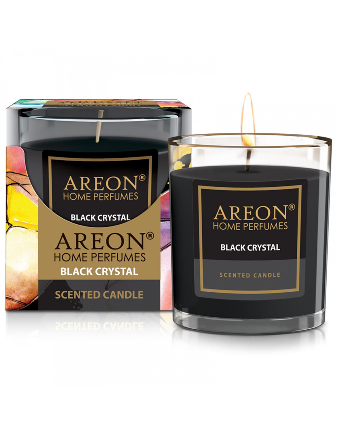 2x Original areon Premium Wohlfühl - Duft Kerze Raumduft im Glas 120g - Duft: Black Crystal