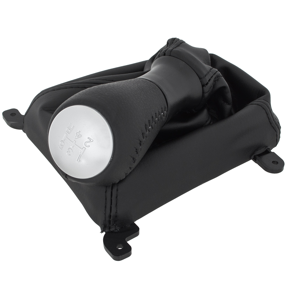 5-Gang Schaltknauf Schaltmanschette Manschette + Rahmen für Schaltknauf in Schwarz Silber für Honda Accord VII 03-08