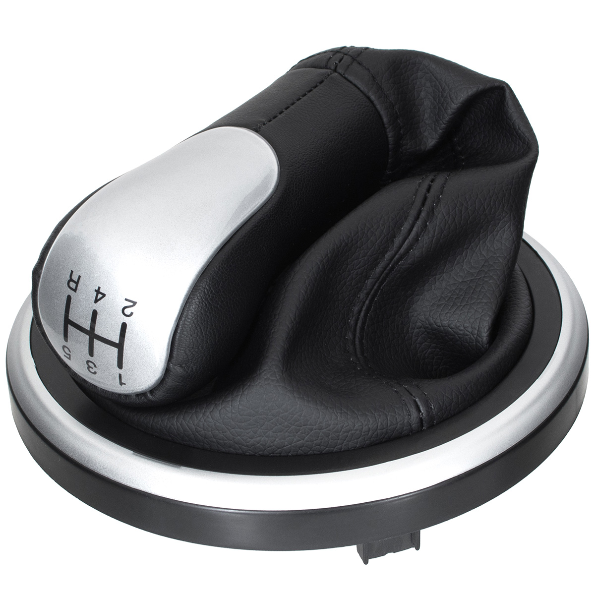 5-Gang Schaltknauf + Schaltmanschette Manschette + Rahmen für Schaltknauf für Ford Fiesta V 01-08 / Fusion 02-12