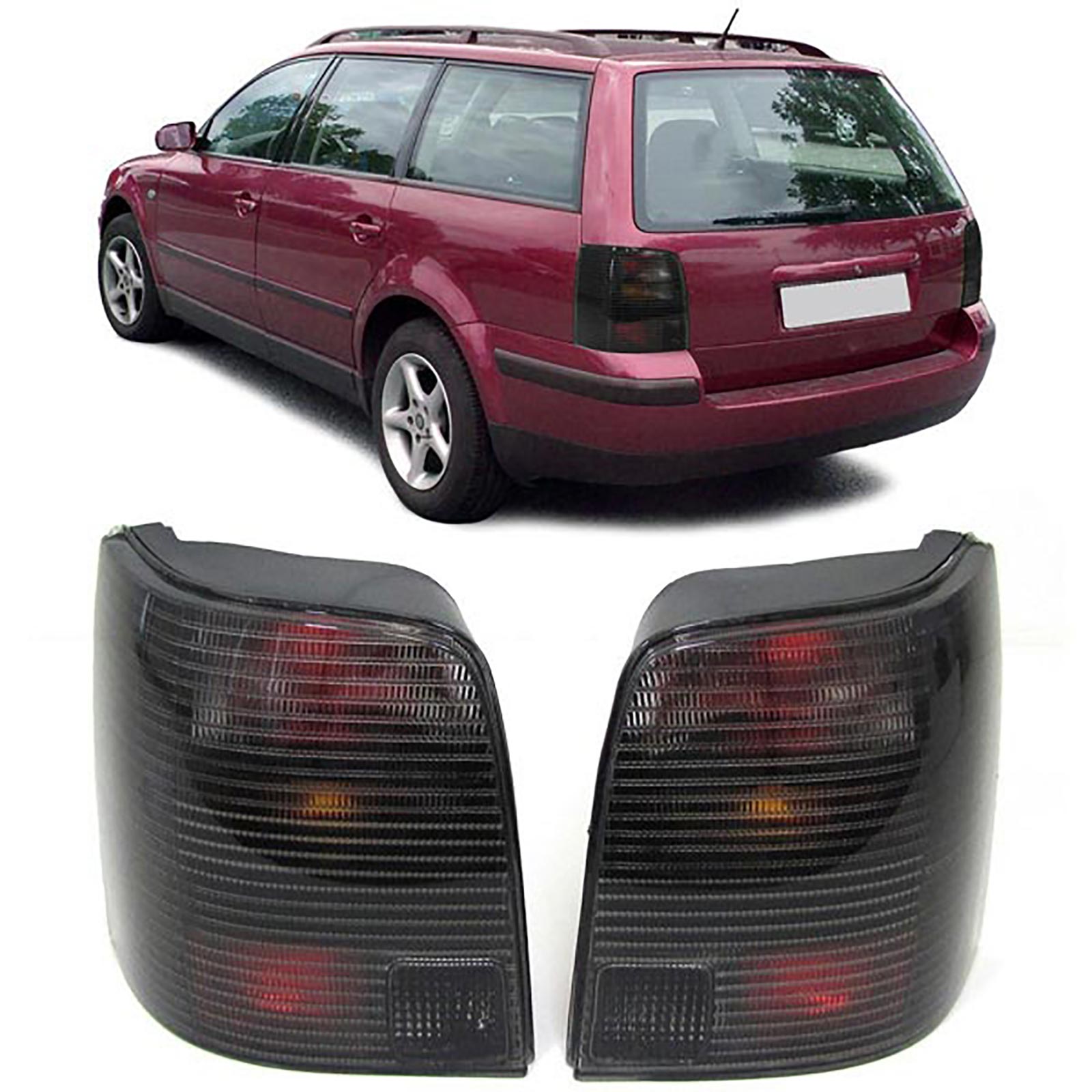 Rückleuchten Heckleuchten in Schwarz für VW Passat 3B B5 Variant Kombi ab 1996-08/2000