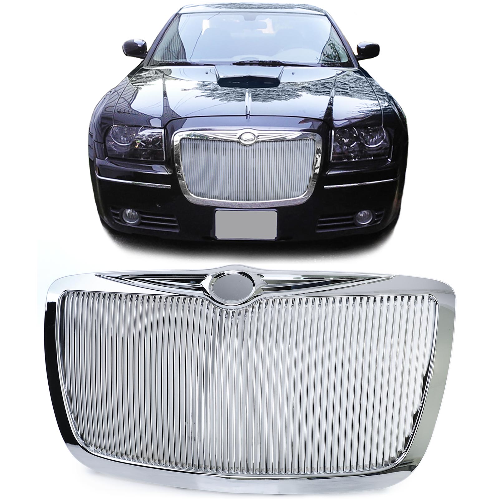 Kühlergrill Sportgrill Wabengrill Grill Chrom im RR Look für Chrysler 300C ab 2004-2011