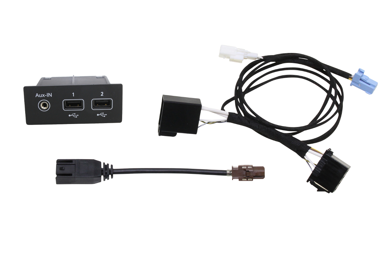 Original Kufatec Kabel Adapter Kabelbaum Komplettset Multimedia USB Buchse vorne bei Nachrüstung Media Connect für Smart Fortwo / Forfour 453
