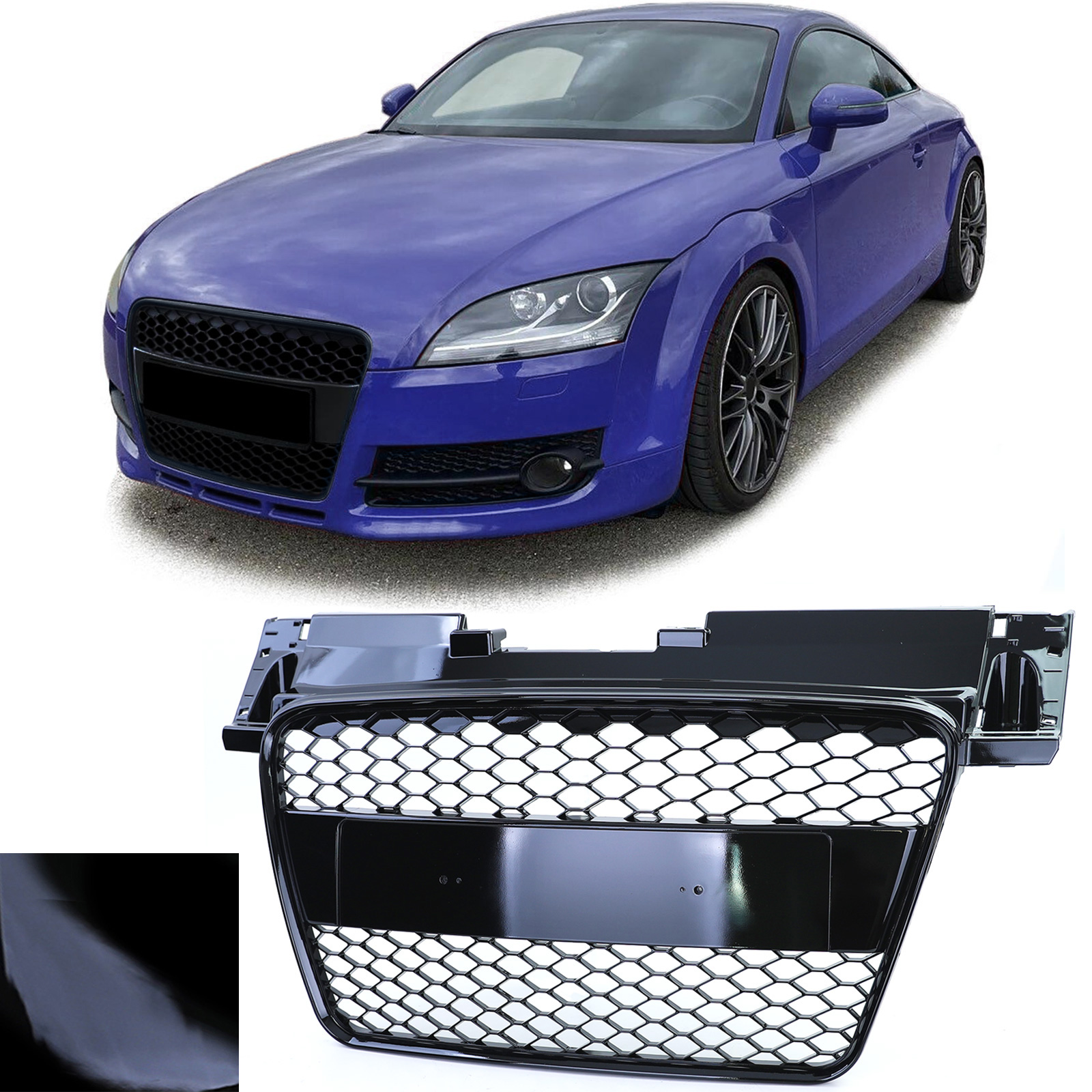 Kühlergrill Sportgrill Wabengrill Grill Schwarz Glanz für Audi TT 8J Vorfacelift ab 2006-2010
